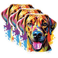 (3 Pack) Rhodesian Ridgeback Decals - Colorful Dog Art - Laptop Decal - 3 Inches On Longest Side - Easy Peel & Apply - Made in USA - 3MCS0806