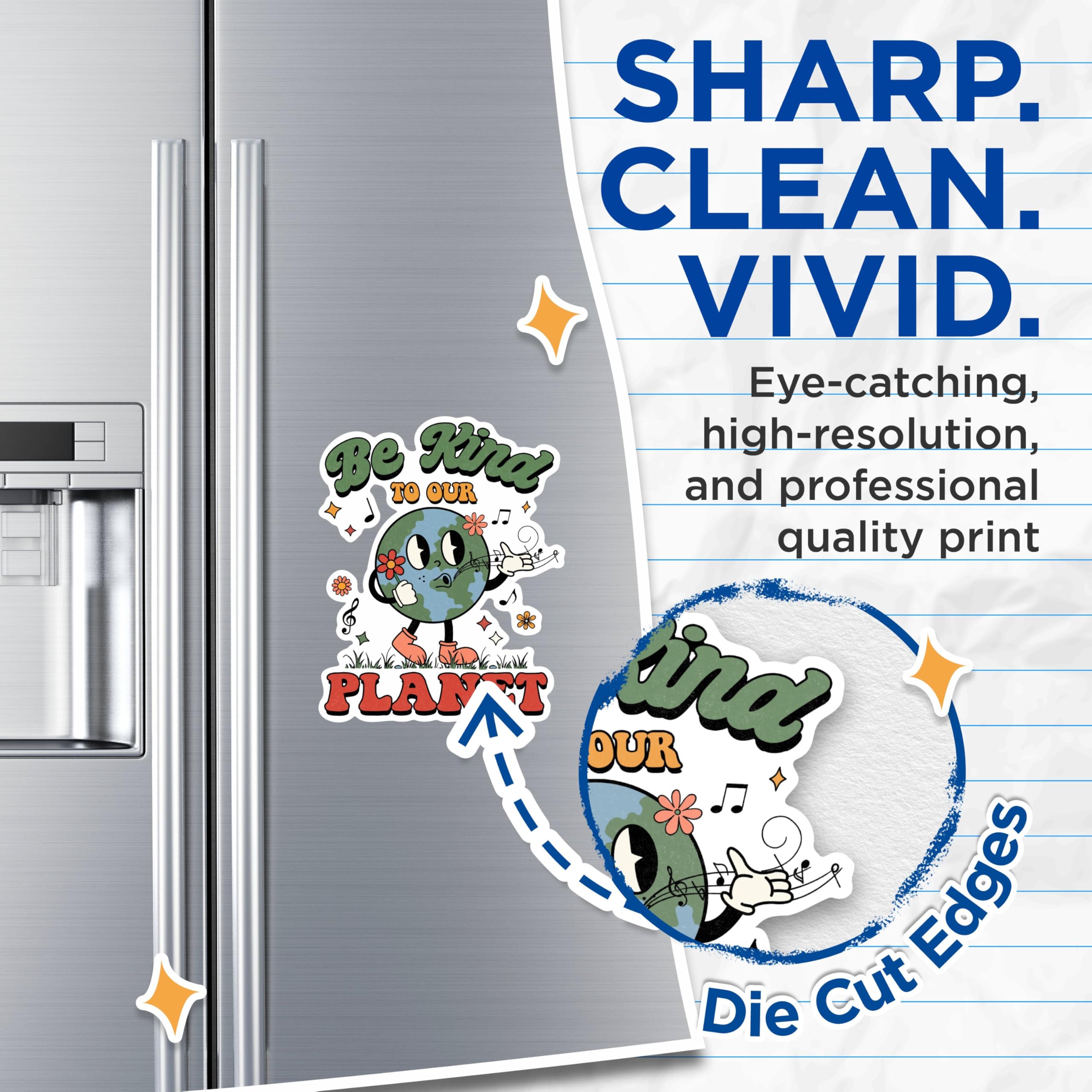 (2 Pack) Be Kind to Our Planet Magnets - Earth Friendly Magnets - Eco Awareness Magnets- 5" On Longest Side - for Fridges, Toolboxes, Cars - Made in USA - MAG2851