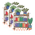 (3 Pack) Plant Bookshelf Decals - Aesthetic Decal - Laptop Decals- 3 Inches On Longest Side - Easy Peel & Apply - Made in USA - 3MCS5946