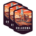 (3 Pack) Oklahoma City Decals - Route 66 Stickers - Retro Travel Decals - 3 Inches On Longest Side - Easy Peel & Apply - Made in USA - 3MCS0377