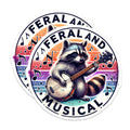 (2 Pack) Raccoon Banjo Stickers - Musical Animal Stickers - Whimsical Forest Creature Stickers - 5" On Longest Side - Sticks to Smooth Flat Surfaces - Made in USA - BMCS4541