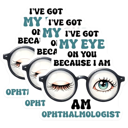 (3 Pack) Ophthalmologist Decals - Eye Doctor Stickers - Funny Eye Clinic Decor - 3 Inches On Longest Side - Easy Peel & Apply - Made in USA - 3MCS6852