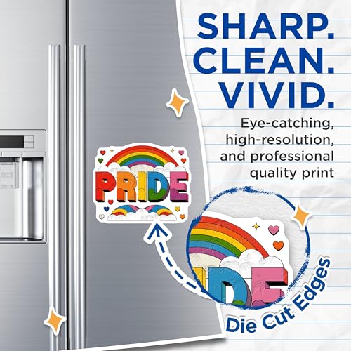 (2 Pack) Pride Rainbow Magnets Magnets - LGBTQ+ Support - Affirmation - 5" On Longest Side - Made in USA - Sticks to Refrigerators & Metal Surfaces - MAG9156