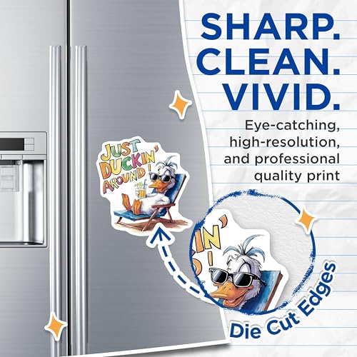 (2 Pack) Just Duckin' Around Magnets Magnets - 5" On Longest Side - Made in USA - Sticks to Refrigerators & Metal Surfaces - MAG8542