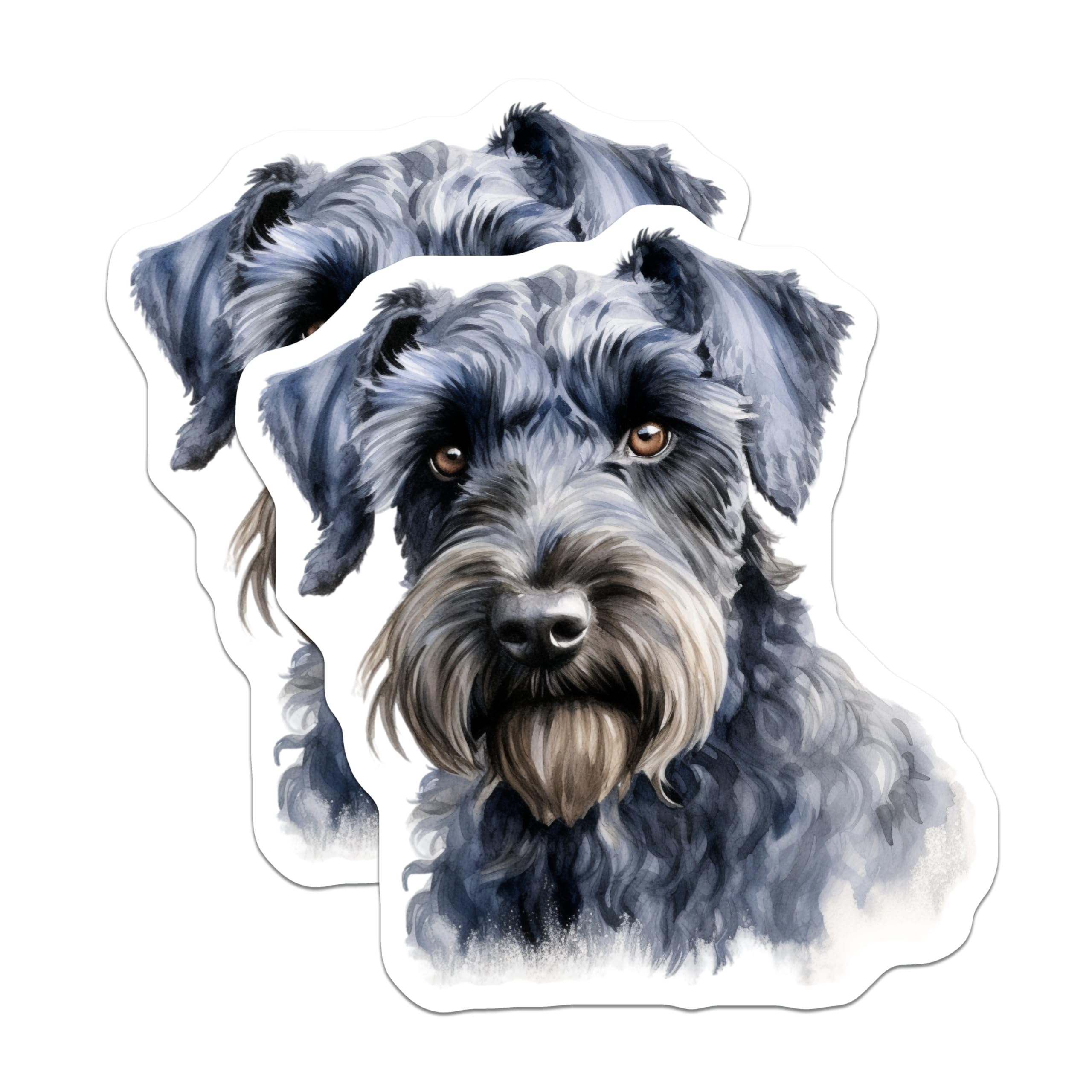 (2 Pack) Schnauzer Magnets - Watercolor Dog Art - Dog Lover Fridge Decor - 5 Inches On Longest Side - Thick Durable Magnet - Made in USA - MAG26763