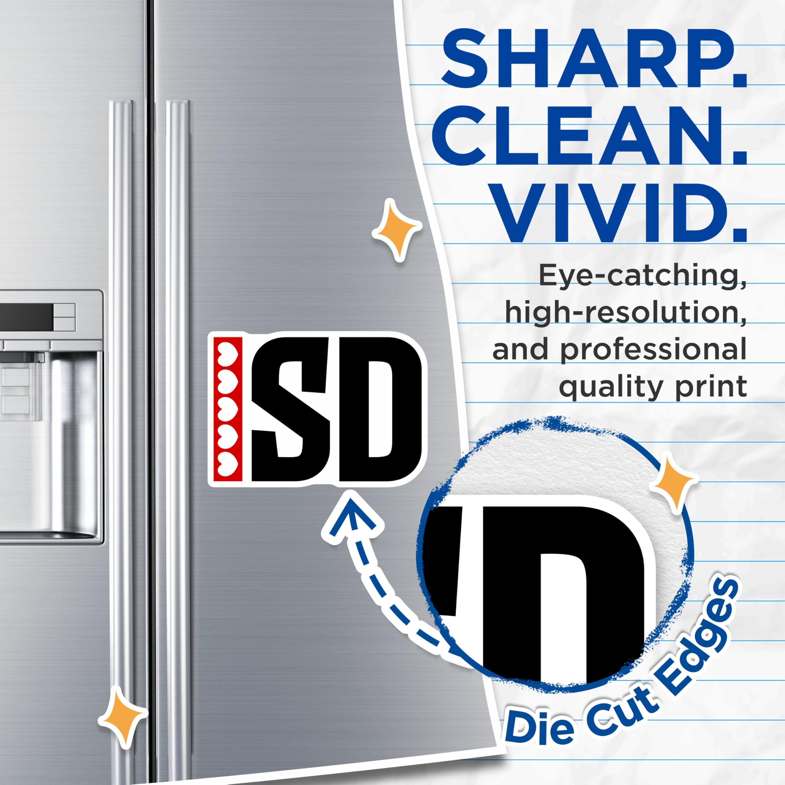 (2 Pack) ISD Initial Magnets - School Spirit Pride Display - Red Heart Symbol Decor - Refrigerator Locker Accessory - 5 Inches On Longest Side - Thick Durable Magnet - Made in USA - MAG19090