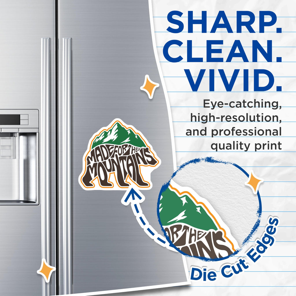 (2 Pack) Mountain Adventure Magnets - Made for Mountains Design - Outdoorsy Home Decor - 5" On Longest Side - Premium Magnet - for Cars, Refrigerators, Toolboxes, Lockers - Made in USA - MAG18648