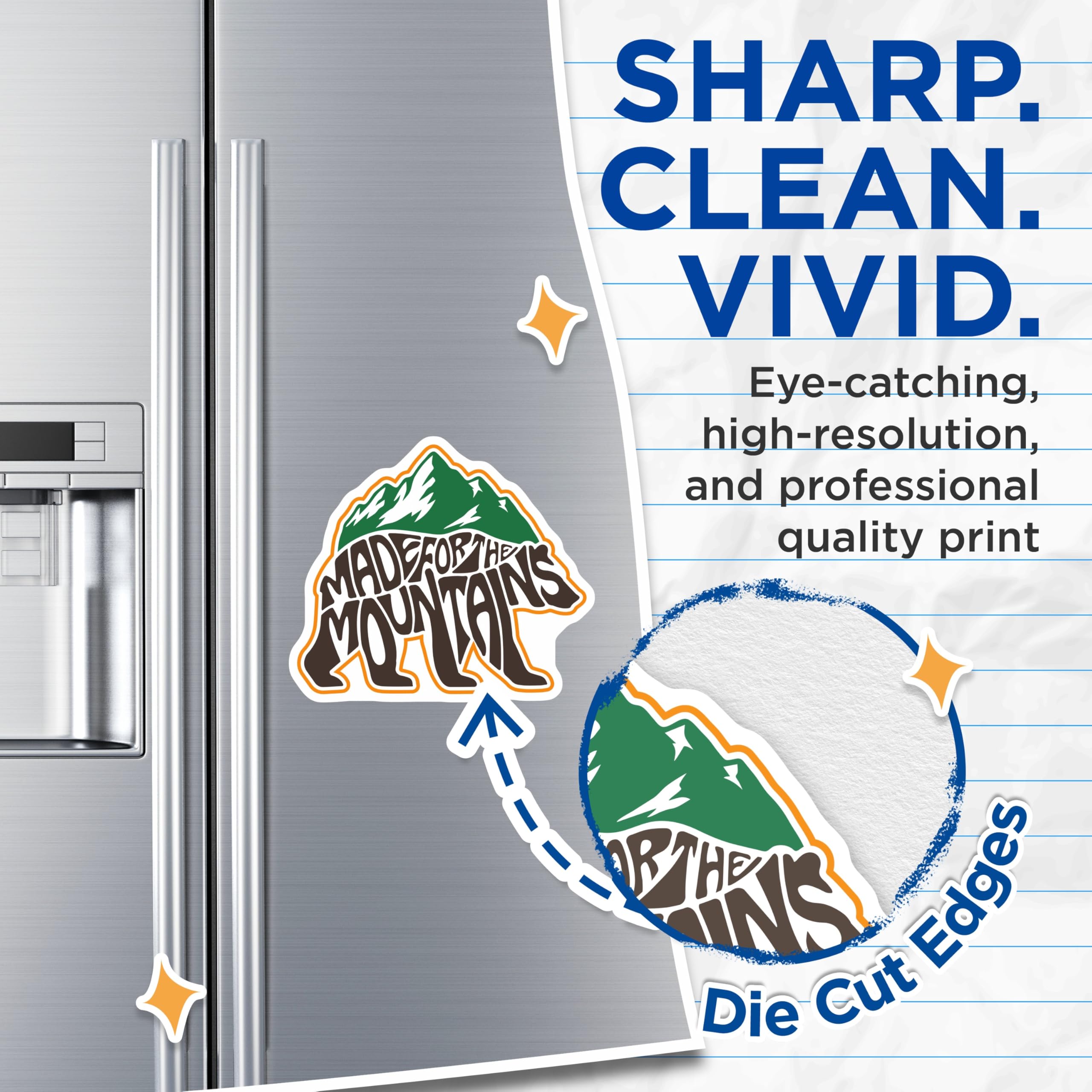 (2 Pack) Mountain Adventure Magnets - Made for Mountains Design - Outdoorsy Home Decor - 5" On Longest Side - Premium Magnet - for Cars, Refrigerators, Toolboxes, Lockers - Made in USA - MAG18648