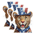 (3 Pack) Patriotic Leopard Decals - American Flag Hat - Laptop Decals - 3 Inches On Longest Side - Easy Peel & Apply - Made in USA - 3MCS7589
