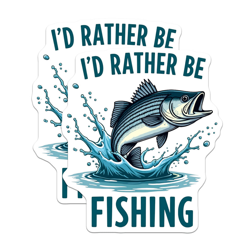 (2 Pack) I'd Rather BE Fishing Magnets - Angler Refrigerator Decor - Fisherman Humor Accessory - 5 Inches On Longest Side - Thick Durable Magnet - Made in USA - MAG37404