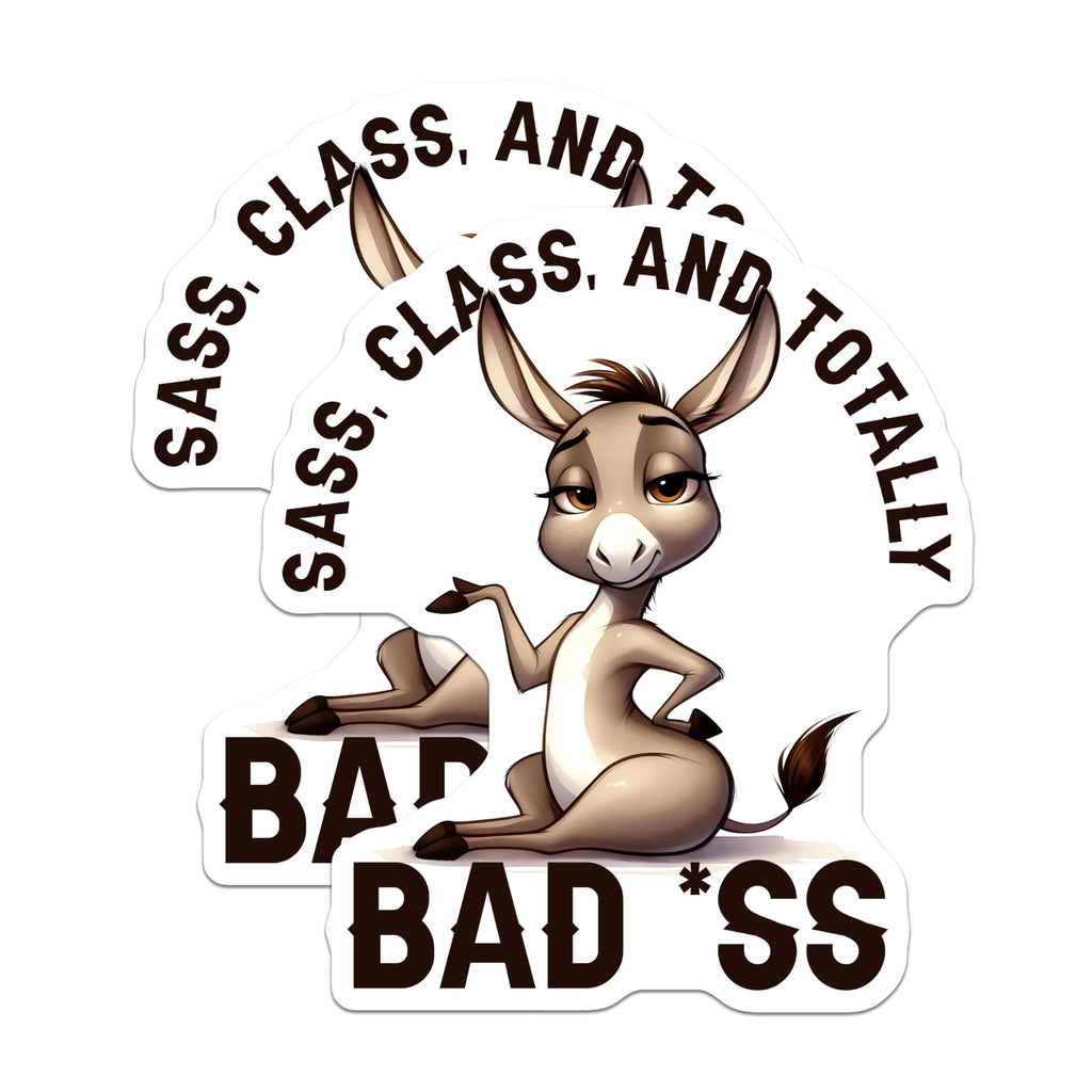 (2 Pack) Donkey Magnets - Sassy Classy - Badass Home Decor Refrigerator Magnets - 5" On Longest Side - Premium Magnet - for Cars, Refrigerators, Toolboxes, Lockers - Made in USA - MAG17034