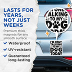 (2 Pack) I'm Only Talking to My Dog Today Magnets - Dog Lover Decor - Funny Pet Quote - Dog Themed Accessories - 5" On Longest Side - for Cars, Fridges, Toolboxes - Made in USA - MAG5642