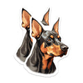 (2 Pack) Doberman Pinscher Dog Art Magnets - Elegant Canine Portrait Decor - Refrigerator Vehicle Accessory Decal - 5 Inches On Longest Side - Thick Durable Magnet - Made in USA - MAG24247