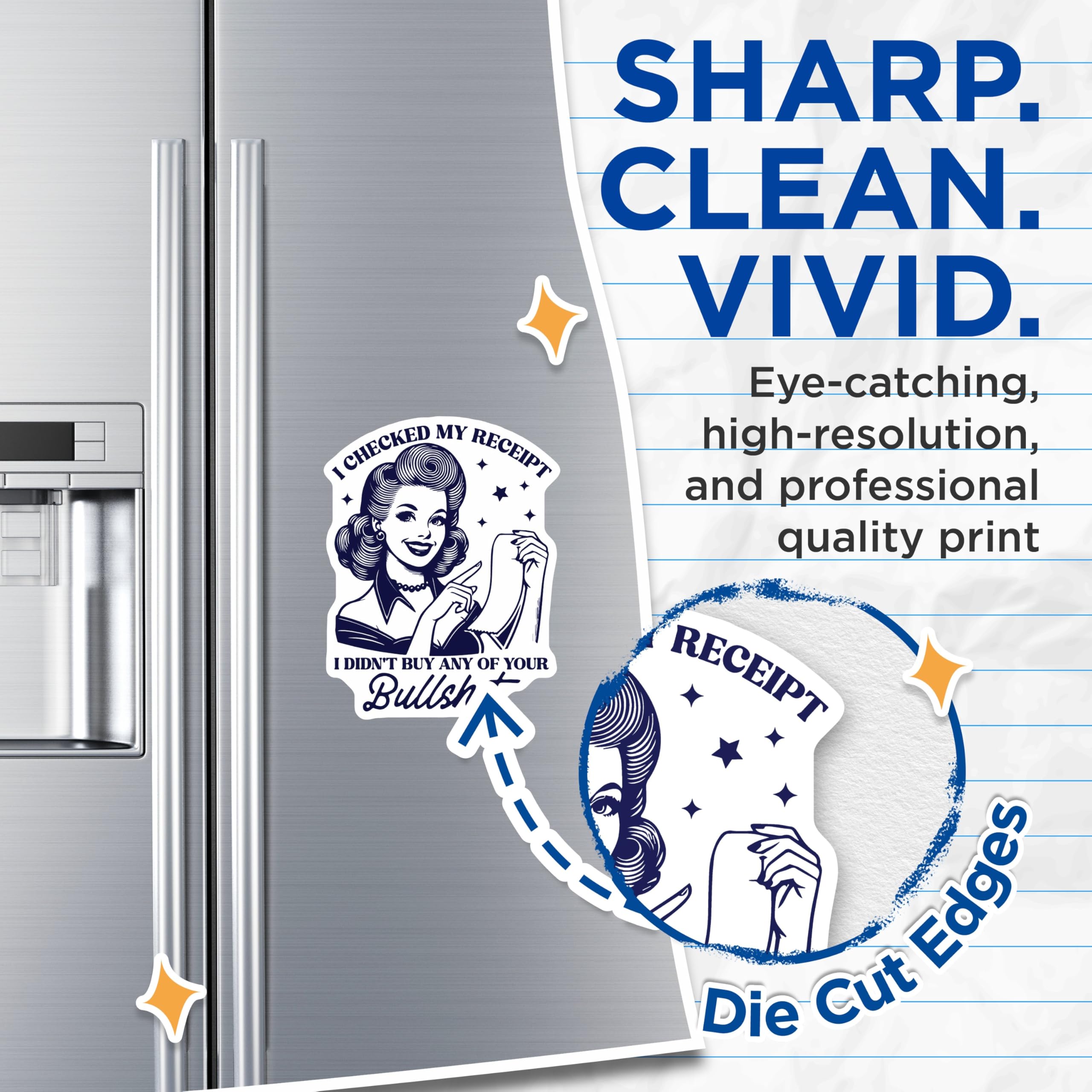 (2 Pack) Sarcastic Woman Magnets - Funny Quote - Retro Pin Up Fridge Magnets - 5" On Longest Side - Premium Magnet - for Cars, Refrigerators, Toolboxes, Lockers - Made in USA - MAG15984