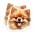 (2 Pack) Pomeranian Dog Magnets - Smiling Pomeranian Art - Fluffy Pet Lover Decor - Adorable Canine Items - 5 Inches On Longest Side - Thick Durable Magnet - Made in USA - MAG24011