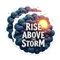 (2 Pack) Rise Above The Storm Magnets - Inspirational Saying - Positive Message - Uplifting Refrigerator Decor - 5 Inches On Longest Side - Thick Durable Magnet - Made in USA - MAG38038