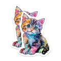 (2 Pack) Cute Kitten Magnets - Watercolor Cat Art - Pet Lover Fridge Decor - 5 Inches On Longest Side - Thick Durable Magnet - Made in USA - MAG37179