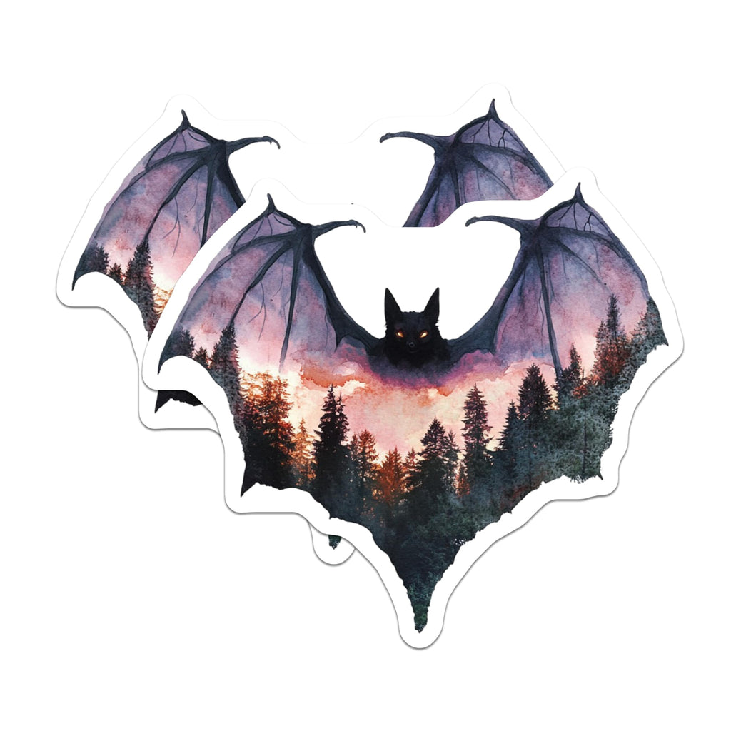 (2 Pack) Bat Forest Magnets - Spooky Tree Scene - Halloween Refrigerator Decor - 5" On Longest Side - Premium Magnet - for Cars, Refrigerators, Toolboxes, Lockers - Made in USA - MAG14735
