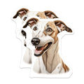 (2 Pack) Happy Greyhound Magnets - Smiling Whippet Dog Art - Pet Animal Lover Decor for Dog Mom Dad Home Fridge - 5 Inches On Longest Side - Thick Durable Magnet - Made in USA - MAG23808