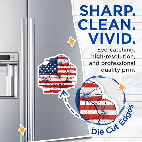 (2 Pack) American Flag Magnets Magnets - 5" On Longest Side - Made in USA - Sticks to Refrigerators & Metal Surfaces - MAG8987