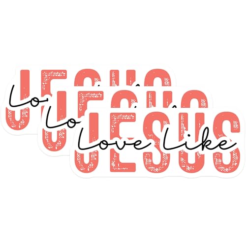 (3 Pack) Jesus Love Like Decals - Christian Decal - Religious Decal- 3 Inches On Longest Side - Easy Peel & Apply - Made in USA - 3MCS5234