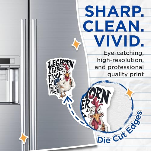 (2 Pack) Leghorn Leader Magnets - Chicken Flock - Fun Kitchen Magnets - 5" On Longest Side - for Cars, Fridges, Toolboxes - Made in USA - MAG4123