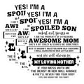 (3 Pack) Spoiled Son Decals - Awesome Mom Sticker - Crazy Mom Gift Decal- 3 Inches On Longest Side - Easy Peel & Apply - Made in USA - 3MCS5006