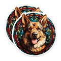 (2 Pack) German Shepherd Magnets - Stained Glass Dog Art - Pet Lover Home Decor - Canine Enthusiast Magnetic Accent - 5 Inches On Longest Side - Thick Durable Magnet - Made in USA - MAG23833