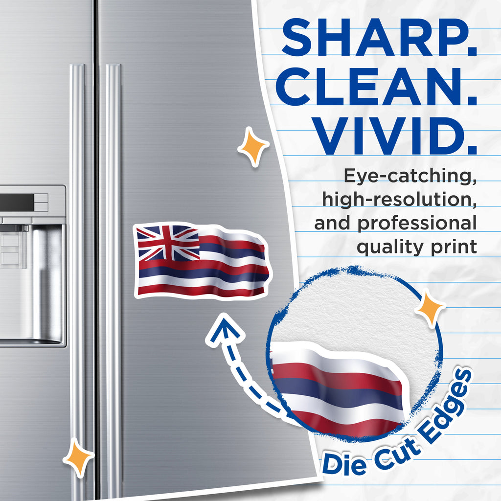 (2 Pack) Hawaii Flag Magnets - Hawaiian State Symbol - Travel Souvenir Fridge Decor - 5 Inches On Longest Side - Thick Durable Magnet - Made in USA - MAG38576