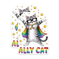 (2 Pack) Fun Pride Decor Magnet - LGBTQ+ Support - Rainbow Cat - Cute Refrigerator Decoration - 5" On Longest Side - Sticks to Smooth Flat Surfaces - Made in USA - MAG9556