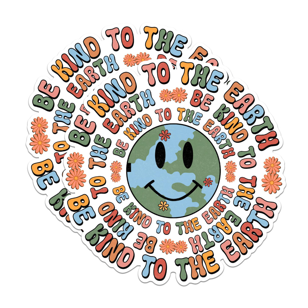 (2 Pack) Be Kind to The Earth Stickers - Eco Friendly Stickers - Environmental Motivational Stickers - 5" On Longest Side - Sticks to Any Smooth Flat Surface - Made in USA - BMCS2899
