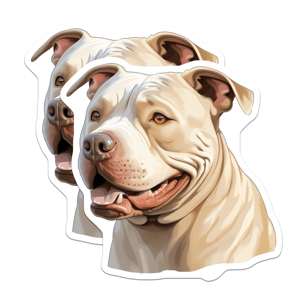 (2 Pack) Pitbull Dog Magnets - Cream Pitbull Face - Happy Pet Lover Decor - 5 Inches On Longest Side - Thick Durable Magnet - Made in USA - MAG28582