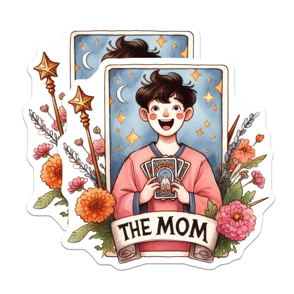 (2 Pack) The Mom Tarot Magnets - Spiritual Motherhood Art - Whimsical Kitchen Decor - 5 Inches On Longest Side - Thick Durable Magnet - Made in USA - MAG20612