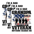 (3 Pack) Veteran Decals - Dad Grandpa - Armed Forces US Flag - 3 Inches On Longest Side - Easy Peel & Apply - Made in USA - 3MCS4476