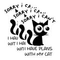 (3 Pack) Cat Plans Decals - Funny Cat Lover - Laptop Decals - 3 Inches On Longest Side - Easy Peel & Apply - Made in USA - 3MCS6115