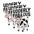 (3 Pack) Udderly Fabulous Decals - Funny Cow Stickers - Laptop Decal - Cute Animal Decals - 3 Inches On Longest Side - Easy Peel & Apply - Made in USA - 3MCS2744