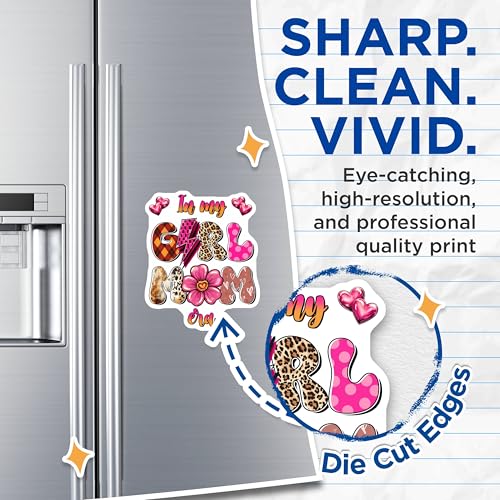 (2 Pack) Girl Mom Era Magnets Magnets - Floral Magnet - Colorful Refrigerator Magnet - 5" On Longest Side - Made in USA - Sticks to Refrigerators & Metal Surfaces - MAG8459