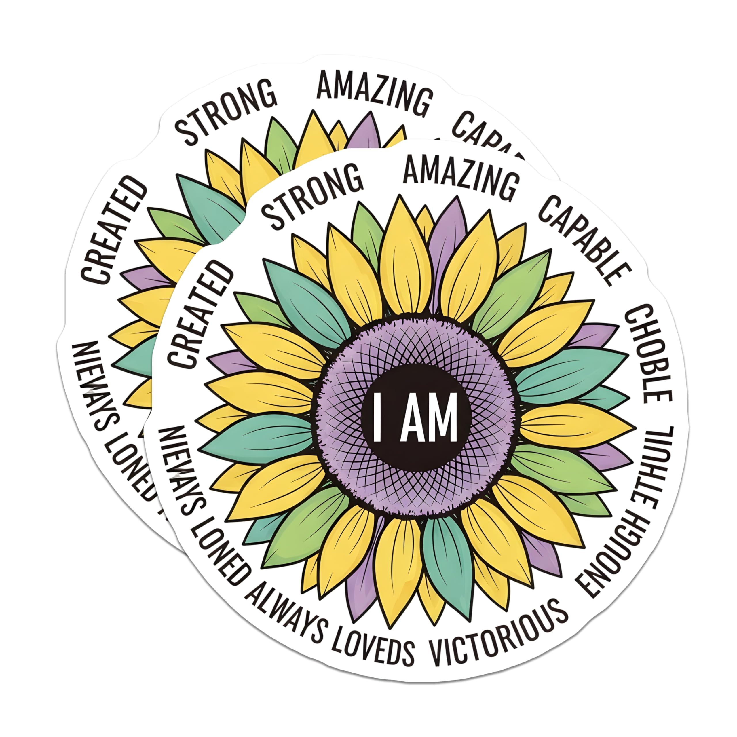 (2 Pack) I Am Sunflower Magnets - Inspirational Quote Magnet - Positive Affirmation Magnets - 5" On Longest Side - Premium Magnet - for Cars, Refrigerators, Toolboxes, Lockers - Made in USA - MAG18962