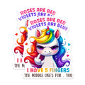 (2 Pack) Funny Unicorn Stickers - Roses are Red Stickers - Violets are Blue Stickers - Humorous Decal Stickers - 5" On Longest Side - Sticks to Any Smooth Flat Surface - Made in USA - BMCS3345