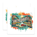 (2 Pack) South Dakota Travel Stickers - Vintage South Dakota Souvenir - Retro Landscape Adventure Stickers - 5" On Longest Side - Sticks to Smooth Flat Surfaces - Made in USA - BMCS5318