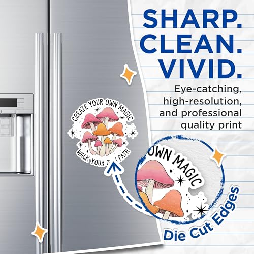 (2 Pack) Create Your Own Magic Magnets - Walk Your Own Path Magnets - Mushroom Art Magnets- 5" On Longest Side - for Fridges, Toolboxes, Cars - Made in USA - MAG2571