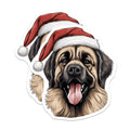 (2 Pack) Large Dog Christmas Magnets - Santa Hat Pet Fridge Magnets - Festive Canine Holiday Decor for Animal Lovers - 5 Inches On Longest Side - Thick Durable Magnet - Made in USA - MAG25390