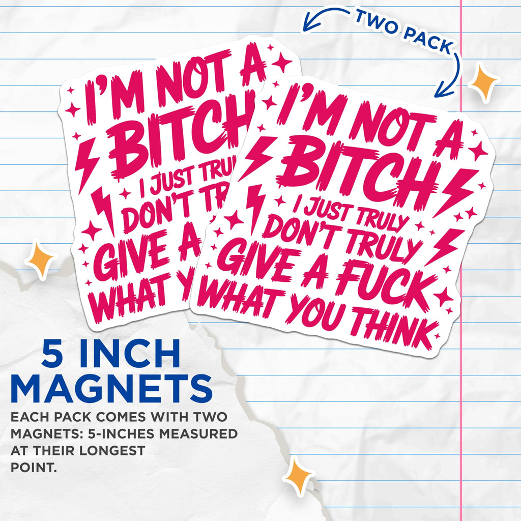 (2 Pack) Sarcastic Magnets - I Dont Care - Funny Quote Refrigerator Magnets - 5" On Longest Side - Premium Magnet - for Cars, Refrigerators, Toolboxes, Lockers - Made in USA - MAG14133