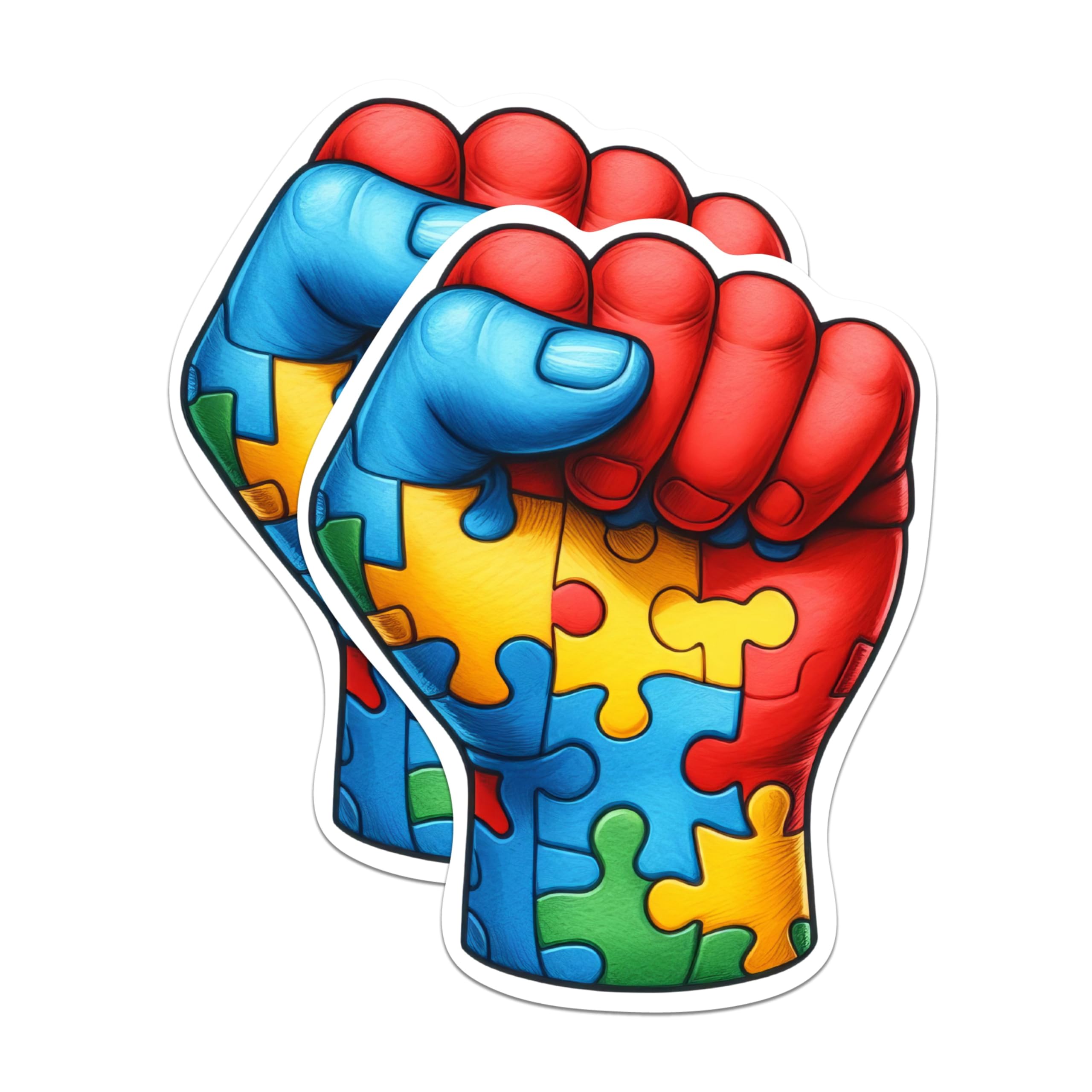(2 Pack) Autism Pride Magnets - Autism Awareness Support Magnets - 5 Inches On Longest Side - Premium Magnet - for Cars, Refrigerators, Toolboxes - Made in USA - MAG2139