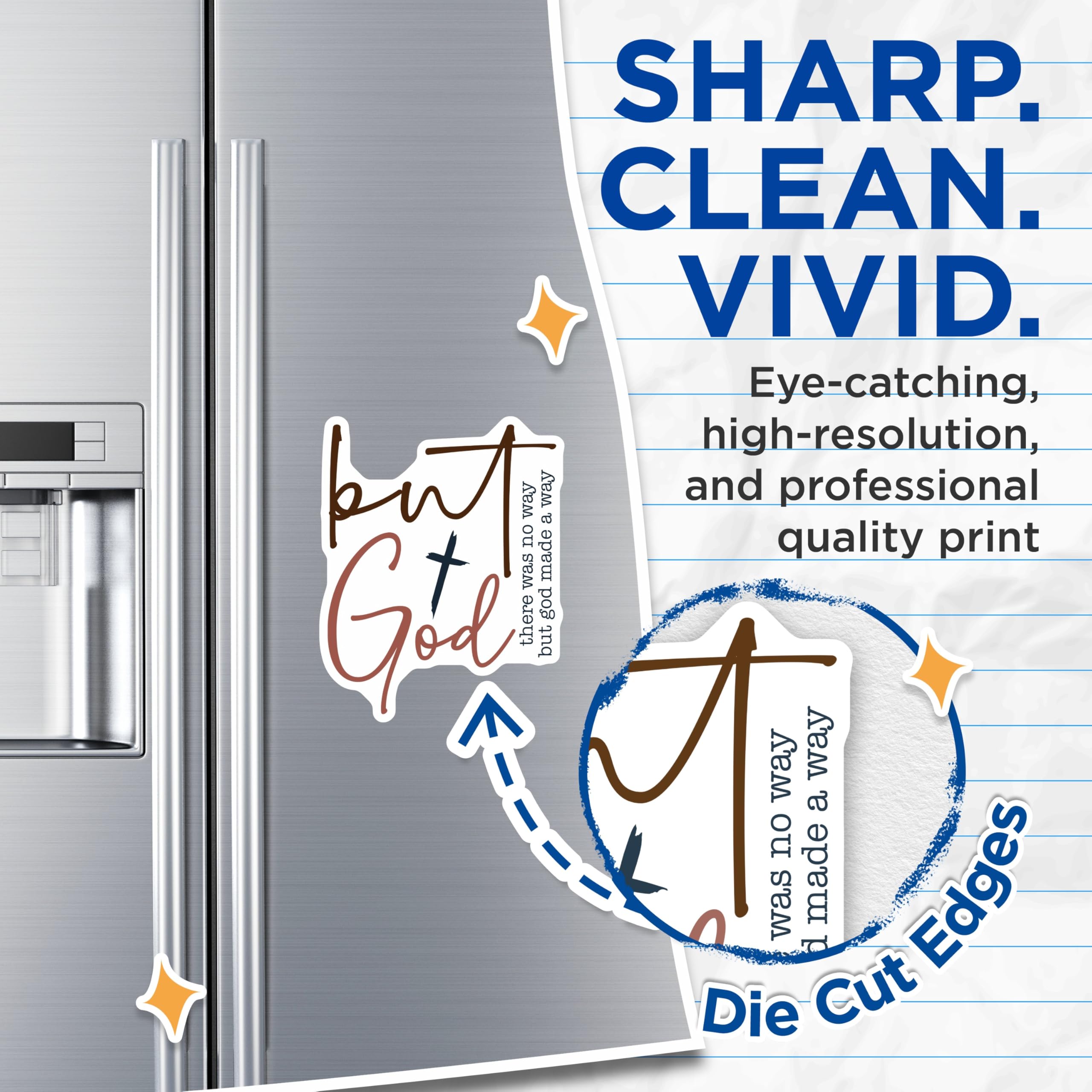 (2 Pack) But God Made A Way Magnets - Christian Faith Inspiration - Religious Scripture Quote - 5 Inches On Longest Side - Thick Durable Magnet - Made in USA - MAG26959