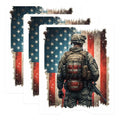(3 Pack) Patriotic Soldier Decals - US Flag Art - Military Laptop Decals - 3 Inches On Longest Side - Easy Peel & Apply - Made in USA - 3MCS8589
