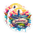 (2 Pack) Indiana Skyline Magnets - Colorful State Landmarks - Vibrant Cityscapes - 5" On Longest Side - for Cars, Fridges, Toolboxes - Made in USA - MAG7017