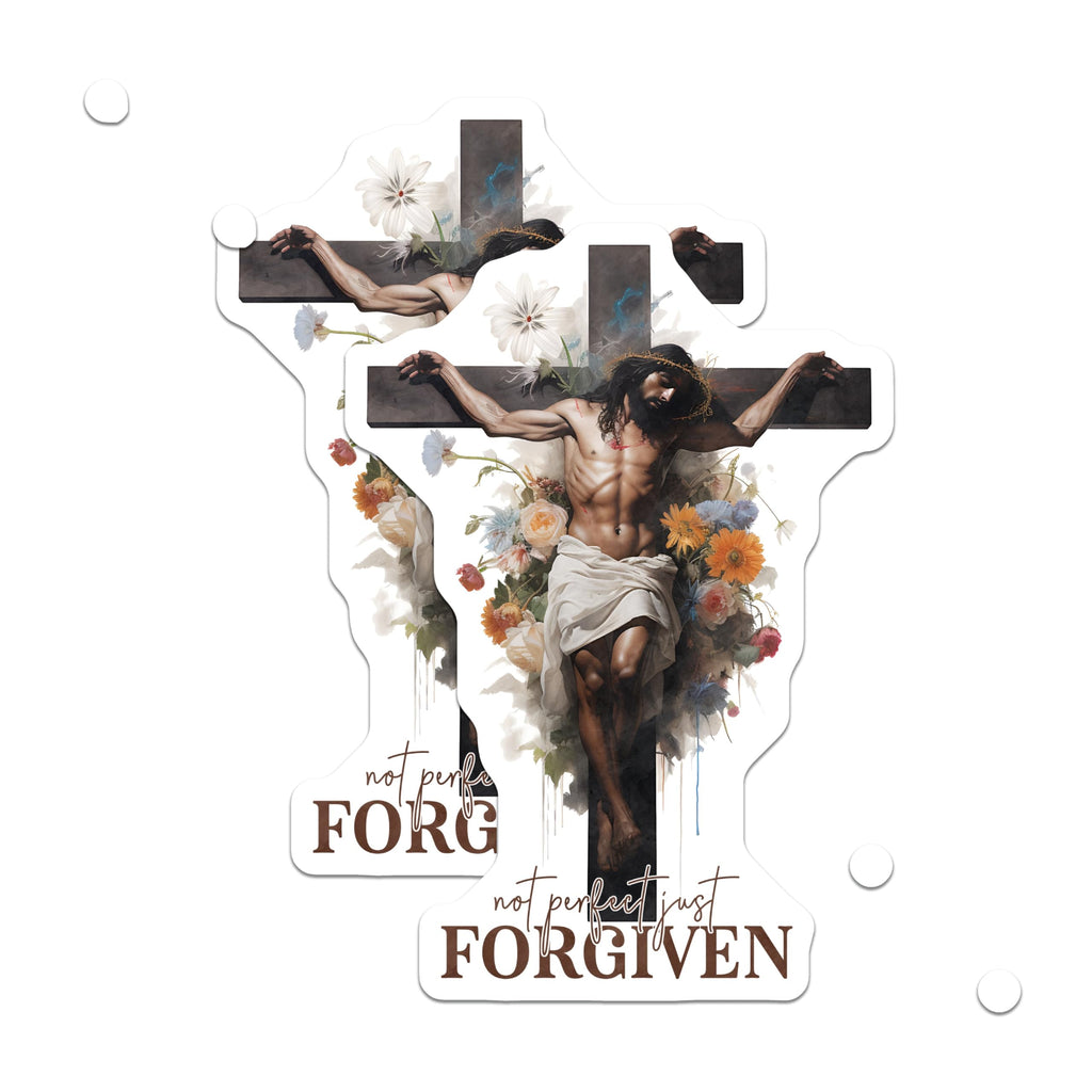 (2 Pack) Jesus Cross Forgiven Magnets - Christian Religious Art - Faith Inspiration Decals - 5 Inches On Longest Side - Thick Durable Magnet - Made in USA - MAG21945