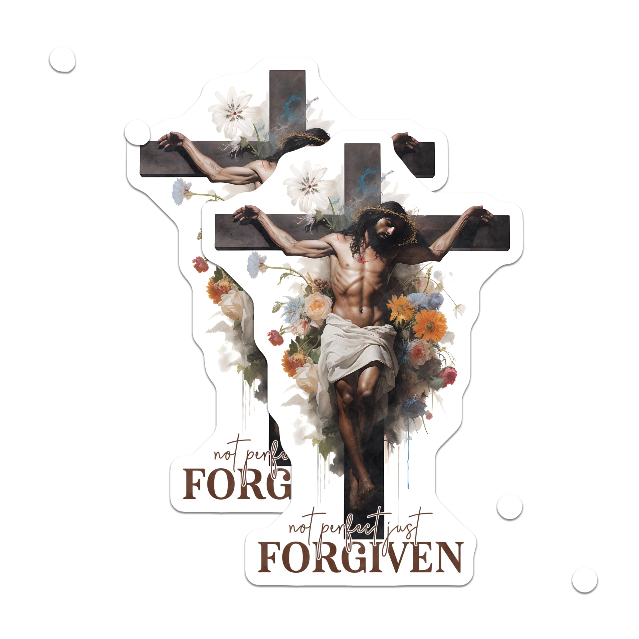 (2 Pack) Jesus Cross Forgiven Magnets - Christian Religious Art - Faith Inspiration Decals - 5 Inches On Longest Side - Thick Durable Magnet - Made in USA - MAG21945