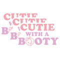 (3 Pack) Cutie with a Booty Decals - Funny Decal - Laptop Decal - Trendy Decals - 3 Inches On Longest Side - Easy Peel & Apply - Made in USA - 3MCS2570
